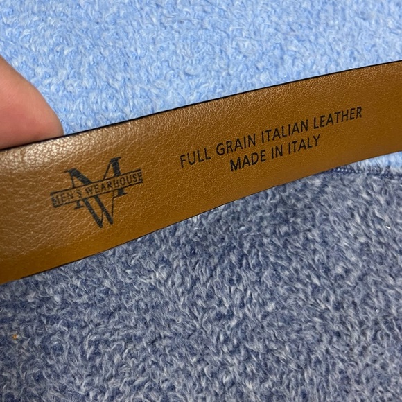 MEN’S WEARHOUSE Chestnut Brown Leather Belt - Picture 4 of 6